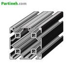 پروفیل صنعتی آلومینیومی ساخت ایران سایز 80 در 80 (mm) دوبل (8 شیار) سبک شیار 10mm