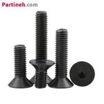 پیچ آلن سرتخت (سر خزینه) مشکی گرید 8.8 سایز M6 طول 12 میلیمتر