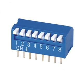 دیپ سوئیچ 8WAY پیانویی آبی،  DIP SWITCH DP-08R PIANO TYPE BLUE