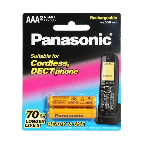 باتری نیم قلمی قابل شارژ 550mAh جفت برند Panasonic