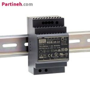 منبع تغذیه ریلی تک فاز 24 ولت 2.5 آمپر مینول MEAN WELL مدل HDR-60-24