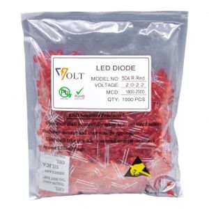 LED اوال قرمز 5mm تابلو روانی مارک VOLT بسته1000 تایی