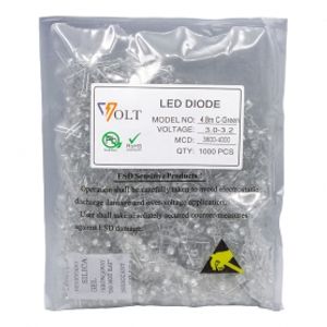 LED کلاهی چیپ بزرگ سبز 5mm مارک VOLT بسته1000 تایی