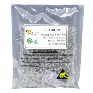 LED کلاهی چیپ بزرگ قرمز 5mm مارک VOLT بسته1000 تایی