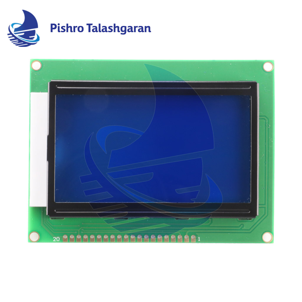 LCD گرافیکی 128*64 آبی فریم کوچک  KS0108