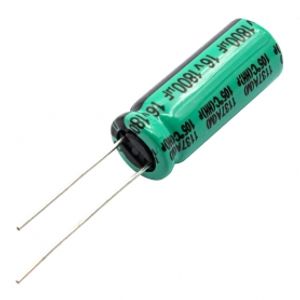 خازن الکترولیتی امپدانس پایین 1800uF / 16V تایوانی مارک TAICON سری HH طول عمر 6000Hrs