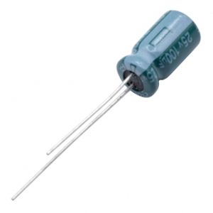خازن الکترولیتی امپدانس پایین 100uF / 25V تایوانی مارک TAICON سری PW طول عمر 5000Hrs