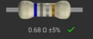 RES 0.68/1/2 W (مقاومت 0.68 اهم 1/2 وات 5 درصد)