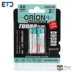 باتری قلمی AA شارژی 2400 میلی آمپر اوریون Orion