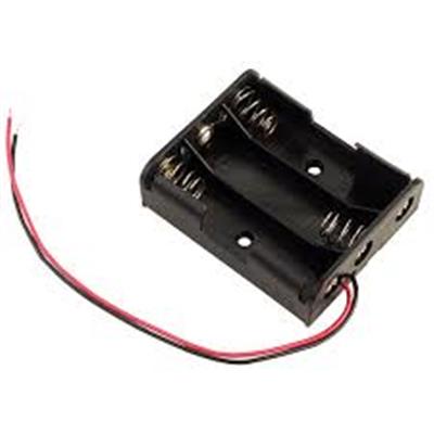 BATTERY HOLDER FOR 3 AA CELLS (WIRE LEADS)