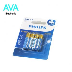 باتری نیم قلمی Premium Alkaline فیلیپس بسته 4 عددی