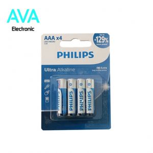 باتری نیم قلمی Ultra Alkaline فیلیپس بسته 4 عددی