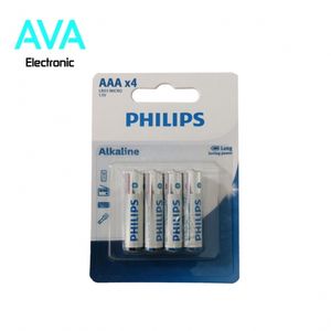 باتری نیم قلمی Alkaline فیلیپس بسته 4 عددی