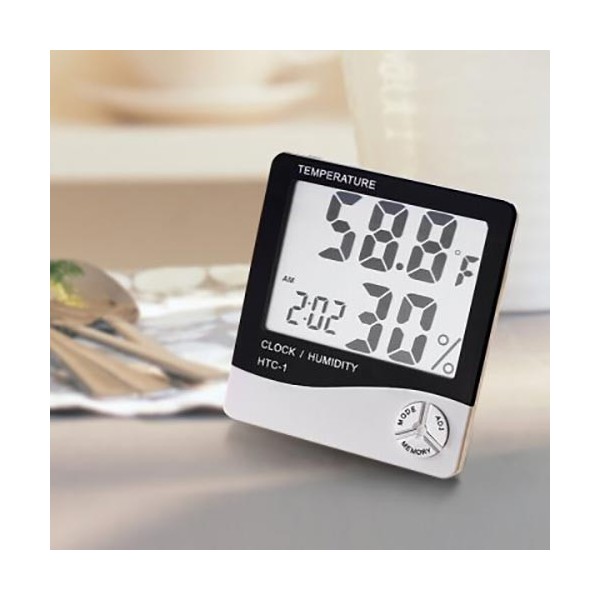 دماسنج و رطوبت سنج HTC1 ساعت رومیزی HTC1 Temperature Clock Humidity