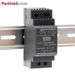 منبع تغذیه ریلی 5 ولت 3 آمپر مینول MEAN WELL مدل HDR-30-5