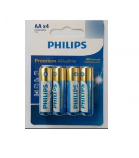 باتری قلمی Premium Alkaline فیلیپس 4 تایی کارتی