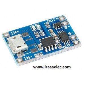 ماژول شارژر باتری لیتیومی TP4056 با مدار محافظ باتری