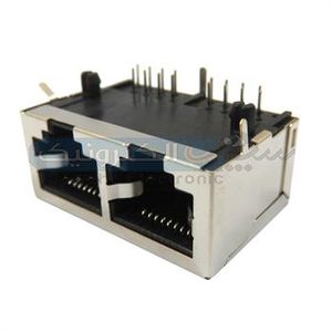 سوکت RJ45 روبردی 1x2فلزی