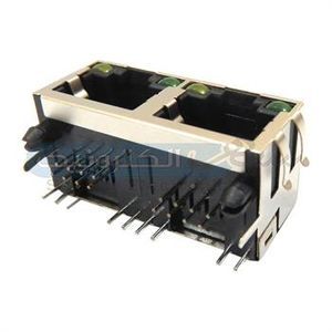 سوکت RJ45 روبردی 1x2فلزی LED دار