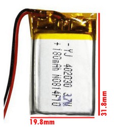 باتری لیتیوم پلیمر 3.7 ولت 180mA