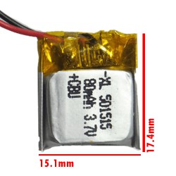 باتری لیتیوم پلیمر 3.7 ولت 80mA