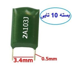 خازن پلی استر 10nF 100V بسته 10 عددی