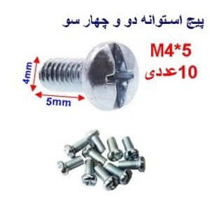 پیچ استوانه دو و چهار سو 5*M4 بسته 10عددی