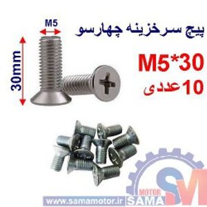 پیچ سرخزینه چهار سو M5*30 بسته 10 عددی