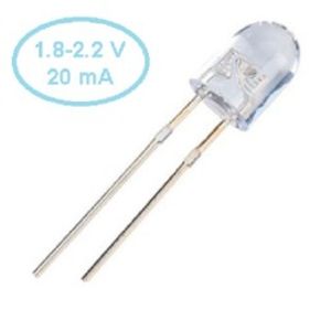 ال ای دی شفاف 5mm قرمز بسته 10 عددی