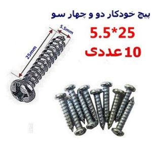 پیچ خودکار دو و چهارسو 25*5.5بسته 10 عددی