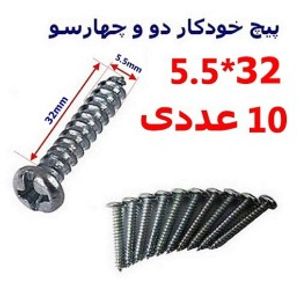 پیچ خودکار دو و چهارسو 32*5.5 بسته 10 عددی