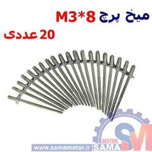میخ پرچ M3*8 بسته 20 عددی