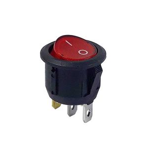 کلید راکر گرد چراغ دار 3 پایه 2 حالت KCD1-601N 3PIN