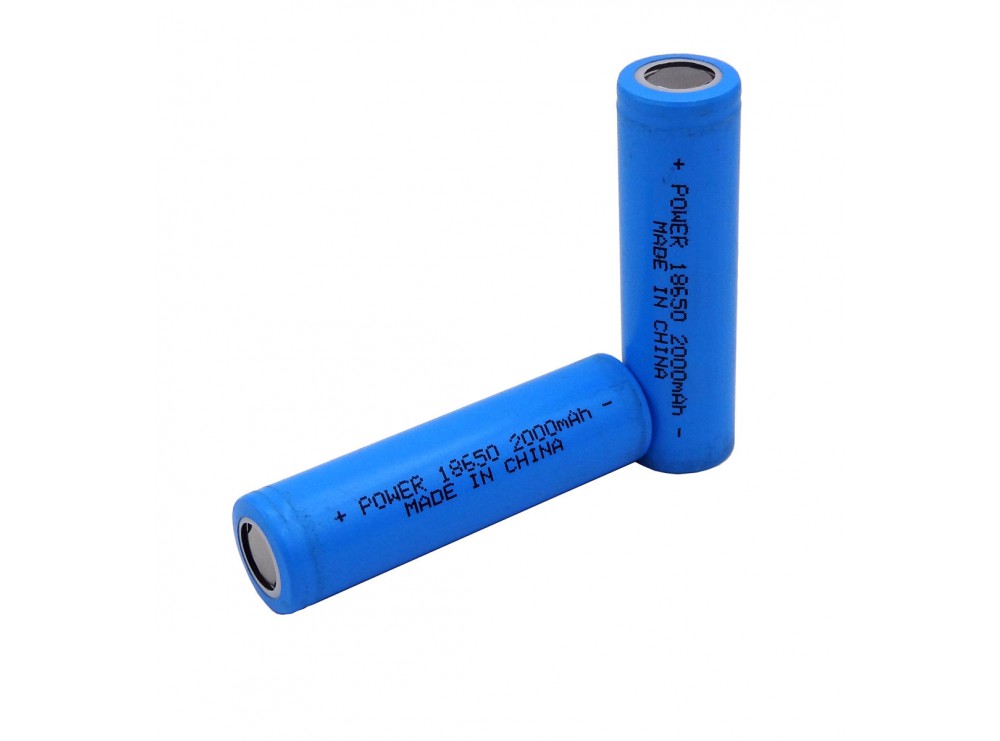 باتری لیتیوم یون 3.7v سایز 18650 سرتخت 2000mAh مرغوب