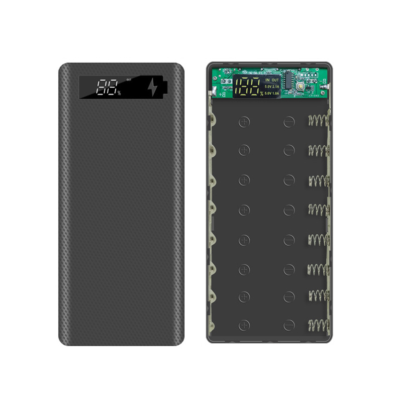 کیس پاوربانک 20000mAh دو خروجی USB به همراه نمایشگر و برد 8 باتری مدل M8