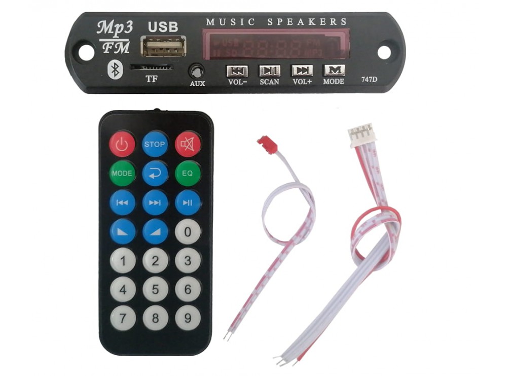 پخش کننده بلوتوثی 12V – پنلی MP3 پشتیبانی از MicroSD و USB با ریموت کنترل