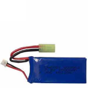 باتری لیتیوم پلیمر شارژی 7.4 ولت 1500 میلی آمپر ساعت انرژی (803562) 30C