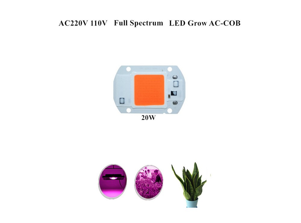 LED COB مخصوص رشد گیاه 20W 220V با درایور داخلی
