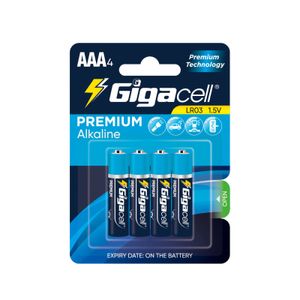 باتری نیم قلمی گیگاسل آلکالاین مدل Premium Alkaline بسته 4 عددی
