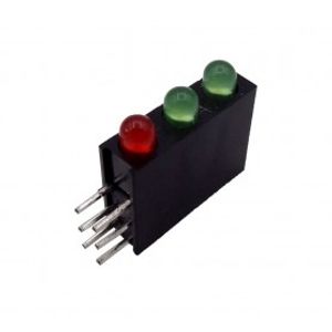 LED قابدار سه تایی سبز-قرمز رایت 3mm
