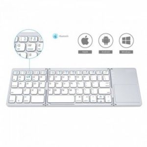 کیبورد بلوتوثی Foldable Bluetooth Keyboard تاشو به همراه تاچ پد مدل B033