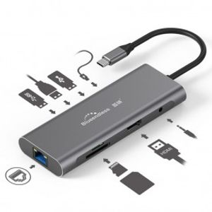 هاب چندمنظوره USB 3.0 مدل 9in1 با ورودی TYPE-C مارک Blueendless