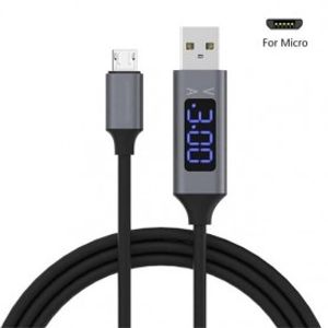 کابل شارژر MicroUSB با نشانگر ولت و آمپر درگاه USB