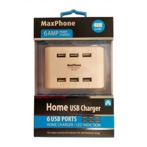 شارژر 5 ولت 6A با شش خروجی USB مارک Maxphone