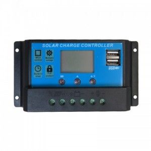 کنترلر شارژ پنل های خورشیدی 12 تا 24 ولت 10A با صفحه نمایش و خروجی USB