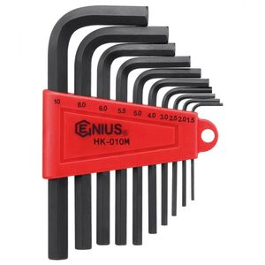 ست آچار آلن 10 تایی کوتاه 6 پره مارک جنیوس GENIUS مدل HK-010M