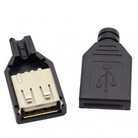 USB-A مادگی لحیمی (Plug) به همراه کاور