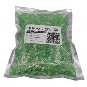 LED اوال 5mm سبز مرغوب تایوانی مارک Turbo Light بسته 1000 تایی