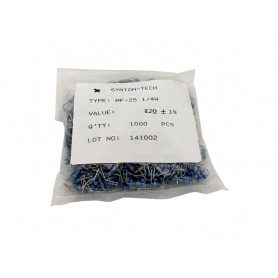 مقاومت 8.2 اهم 1% خم 0.25w بسته1000 تایی