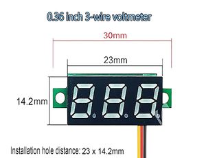 ماژول ولت متر بدون قاب آبی سایز  0.36 اینچ